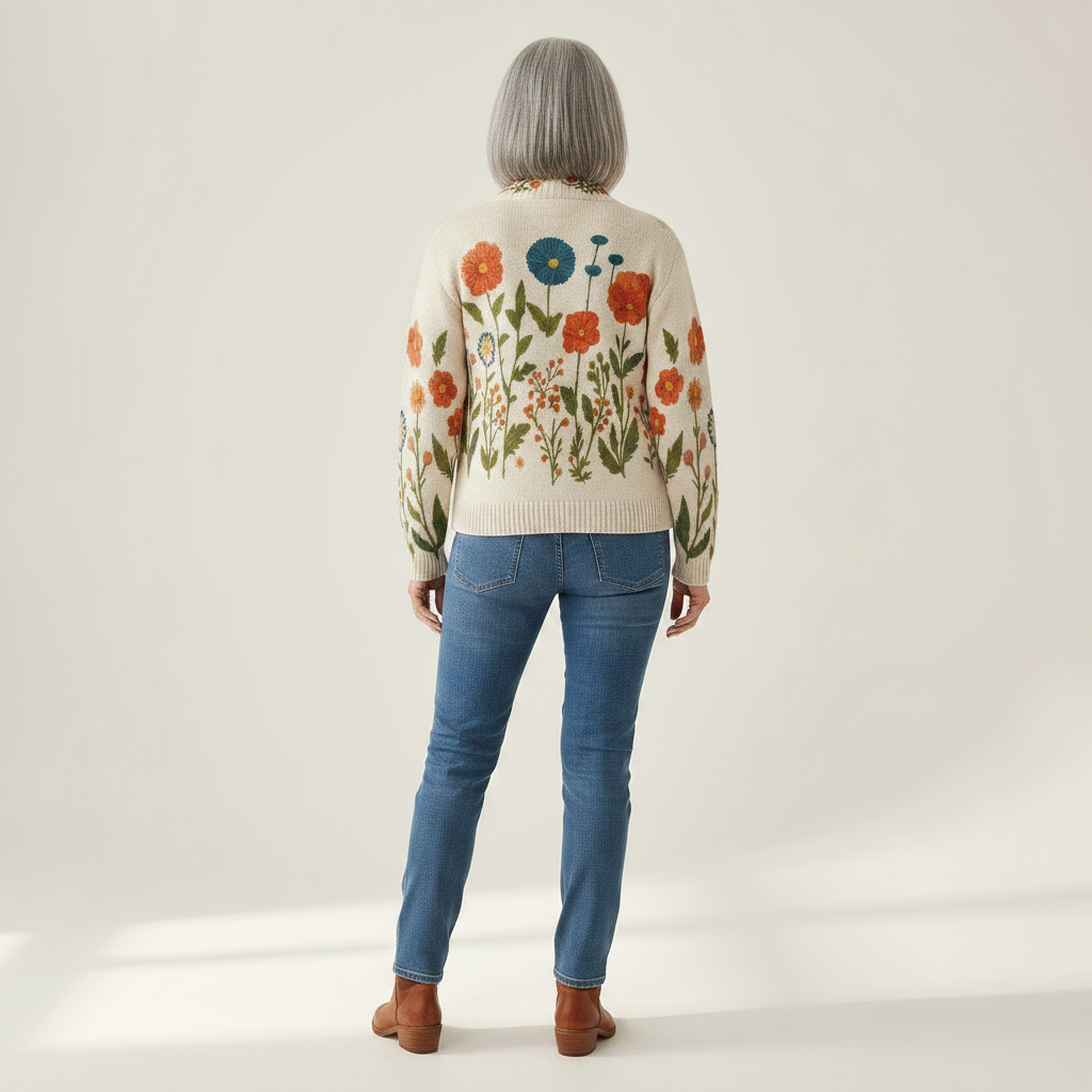 Andrea | Cardigan con Design di Fiori Selvatici