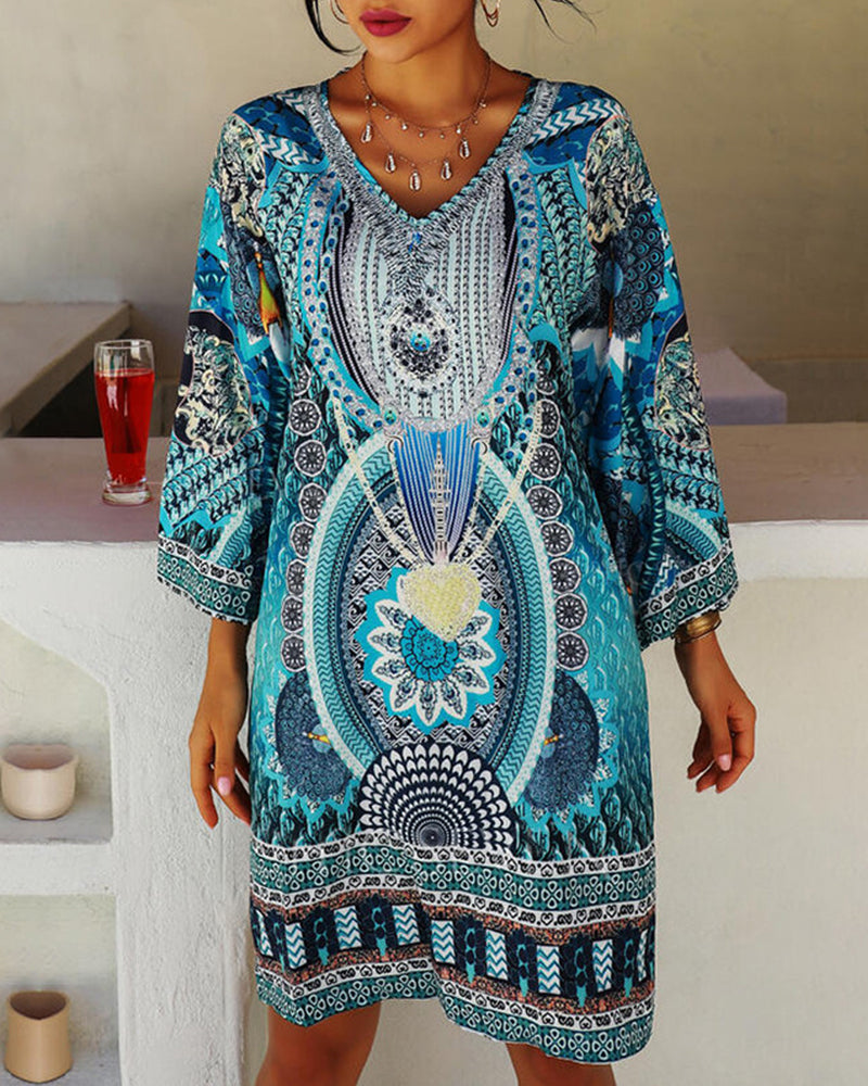 Emelia - Vibrant Bohemian Printed Dress