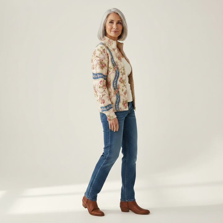 Sabine | Cardigan con Design di Rose