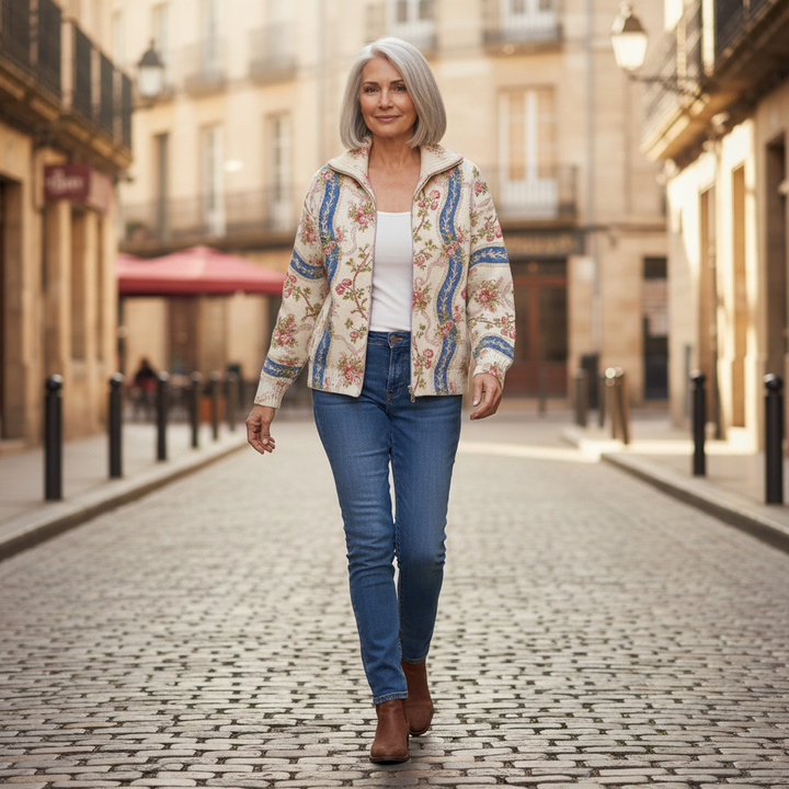 Sabine | Cardigan con Design di Rose
