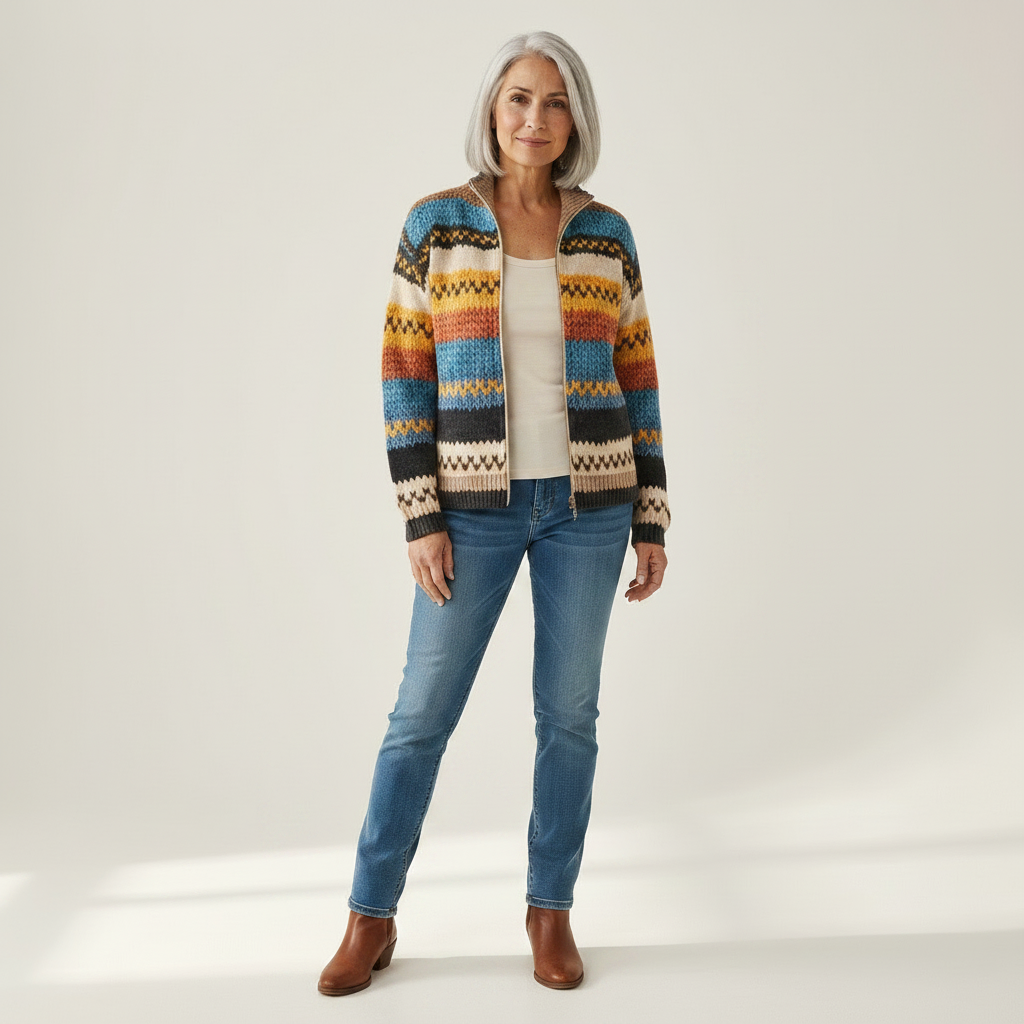 Karin | Cardigan a Zigzag Colorato