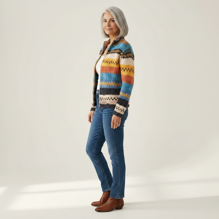 Karin | Cardigan a Zigzag Colorato