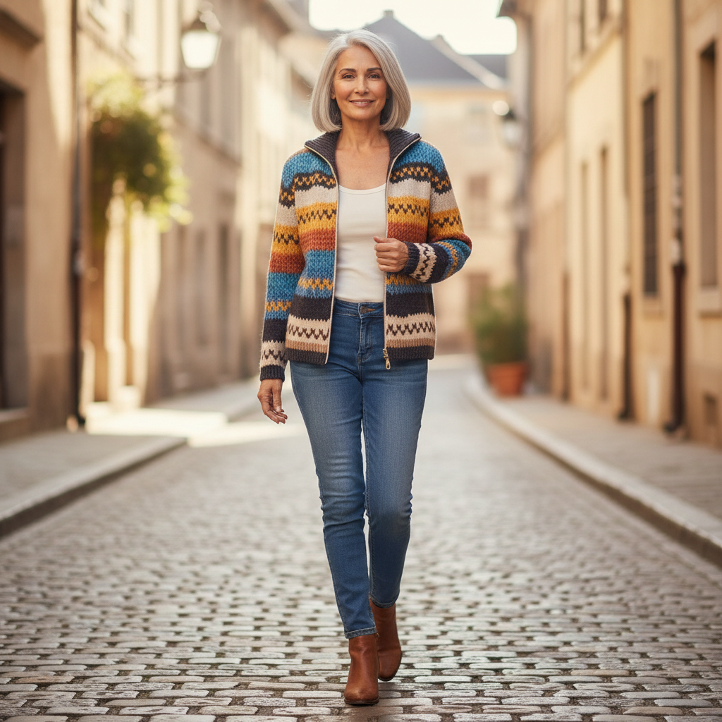 Karin | Cardigan a Zigzag Colorato