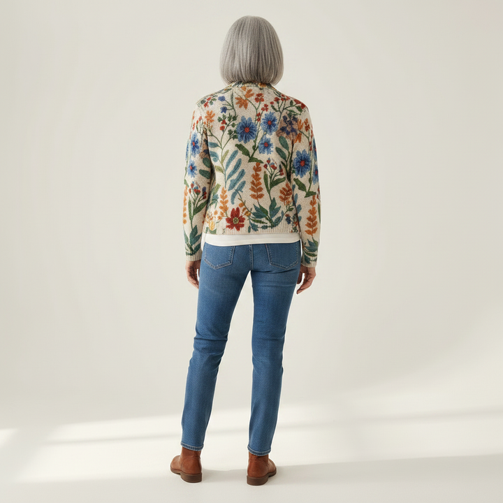 Birgit | Cardigan con Stampa Floreale Botanica