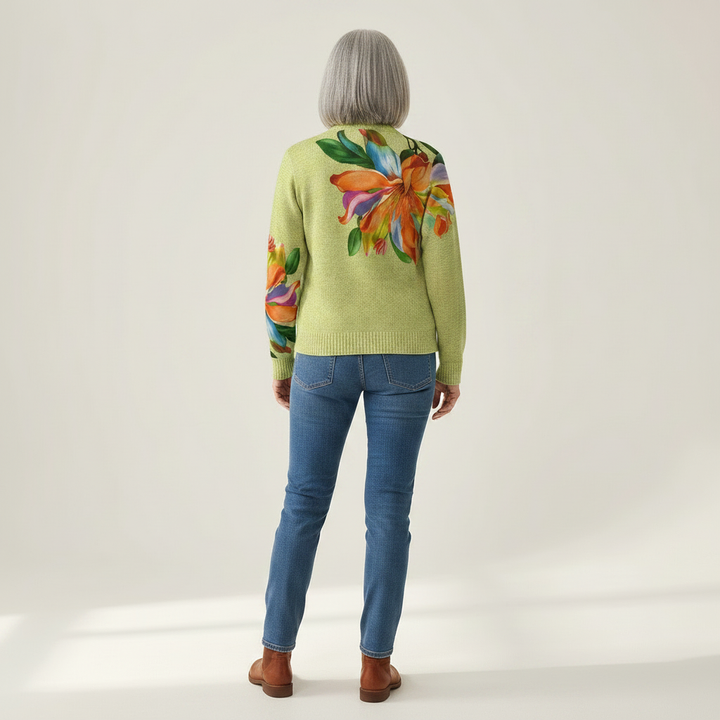 Claudia | Cardigan con Stampa Floreale Multicolore