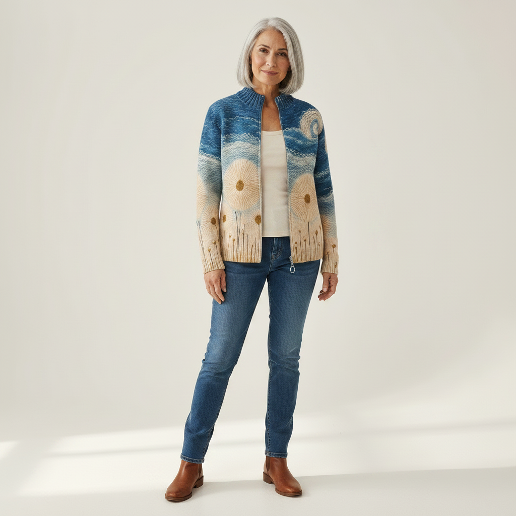 Renate | Cardigan con Design di Soffioni