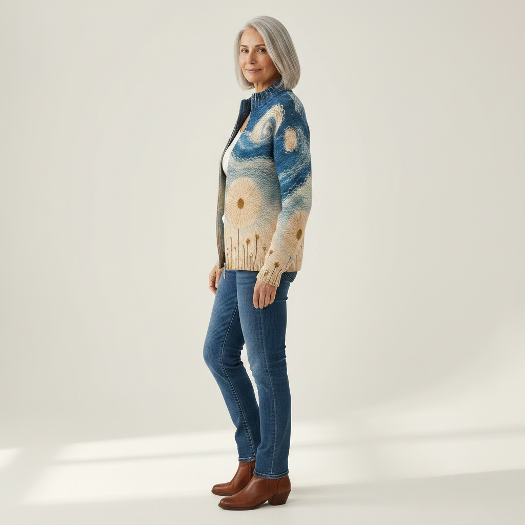 Renate | Cardigan con Design di Soffioni