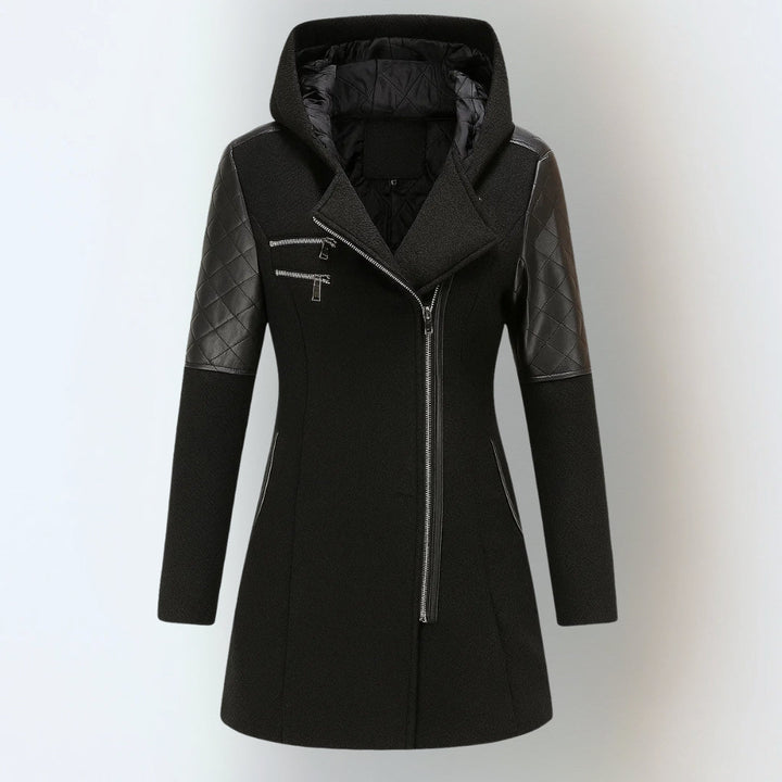 Vittoria | Cappotto con Cappuccio e Inserti Trapuntati