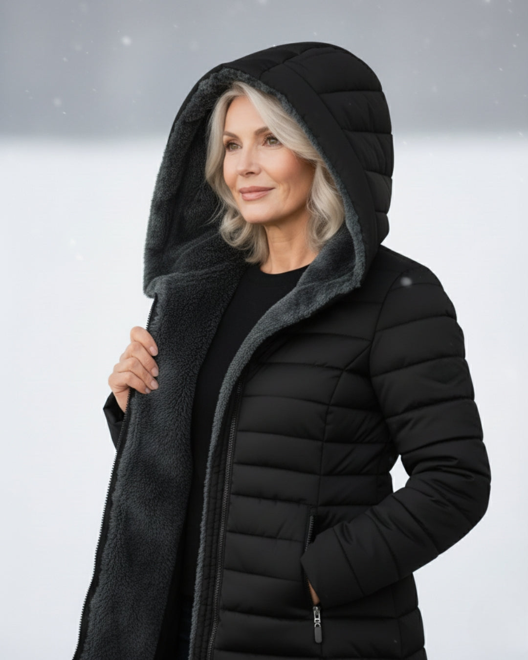 Isabella | Piumino Lungo Trapuntato con Cappuccio