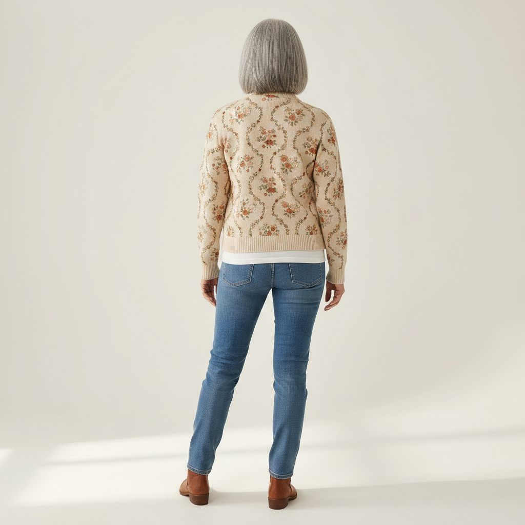 Ingrid | Cardigan con eleganti motivi floreali