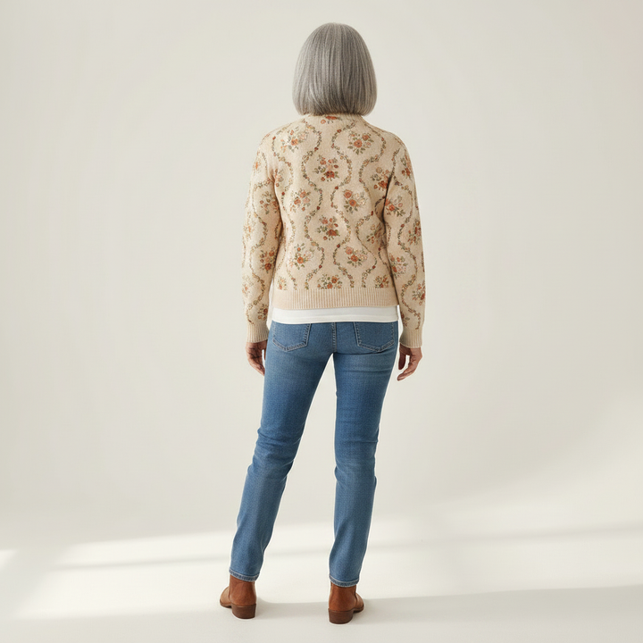 Ingrid | Cardigan con eleganti motivi floreali