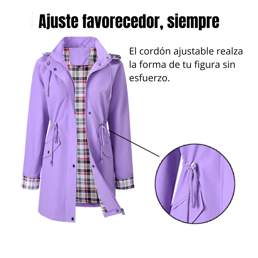 Anna | Parka Impermeabile con Cappuccio e Coulisse in Vita
