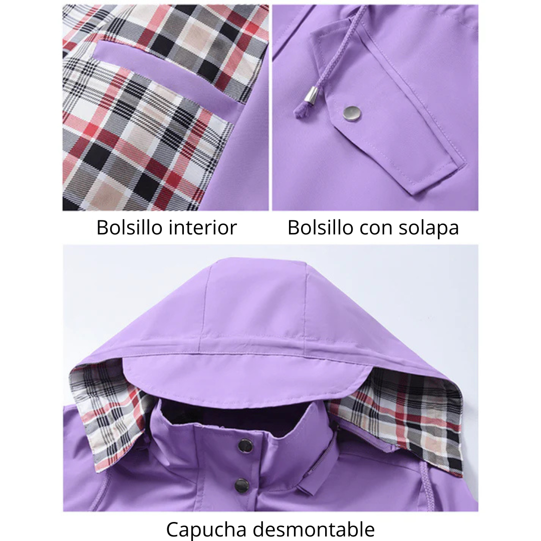Anna | Parka Impermeabile con Cappuccio e Coulisse in Vita