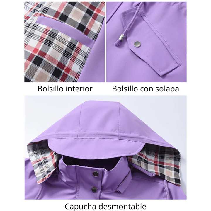 Anna | Parka Impermeabile con Cappuccio e Coulisse in Vita