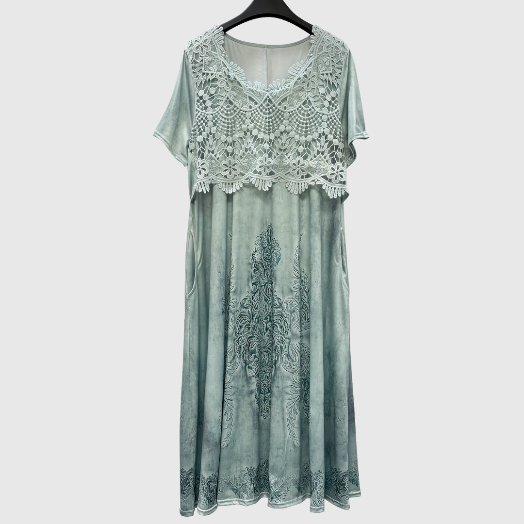 INDIGO | ELEGANT MIDI FLORAL DRESS