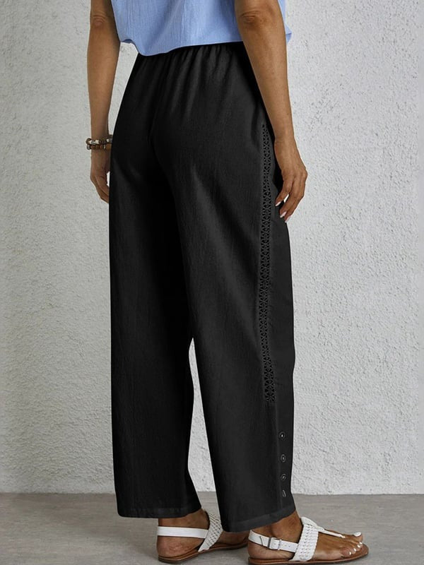 Shania - Pantaloni Relaxed con Chiusura a Bottoni
