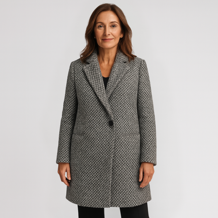 Federica | Cappotto Bouclé Monopetto con Revers