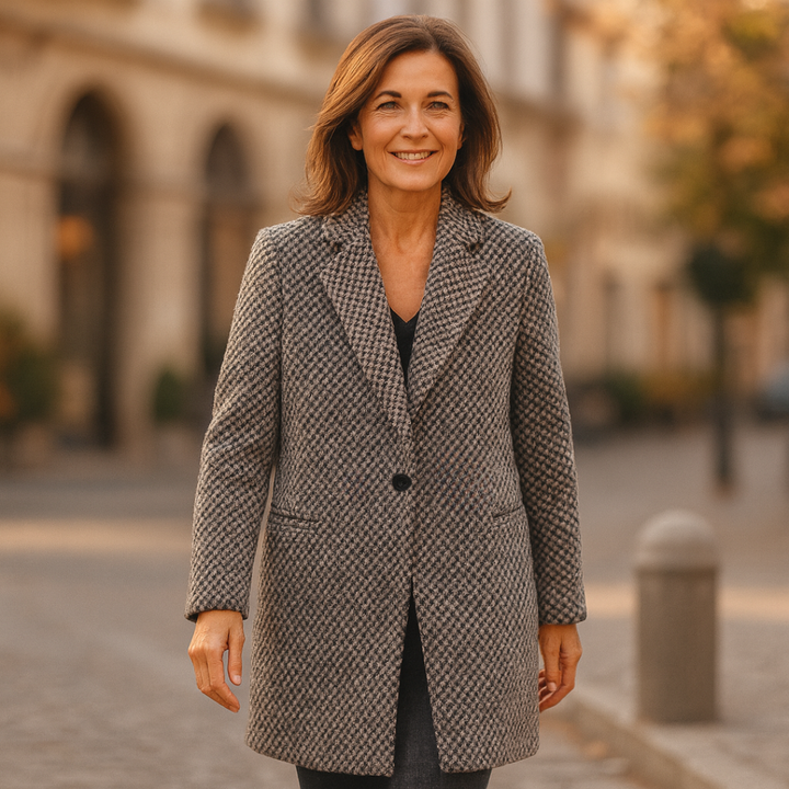 Federica | Cappotto Bouclé Monopetto con Revers