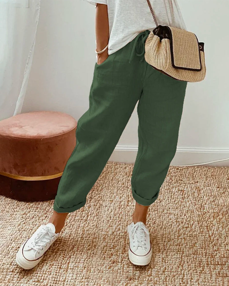 Pantaloni Eleganti e Confortevoli in Tessuto Fluido