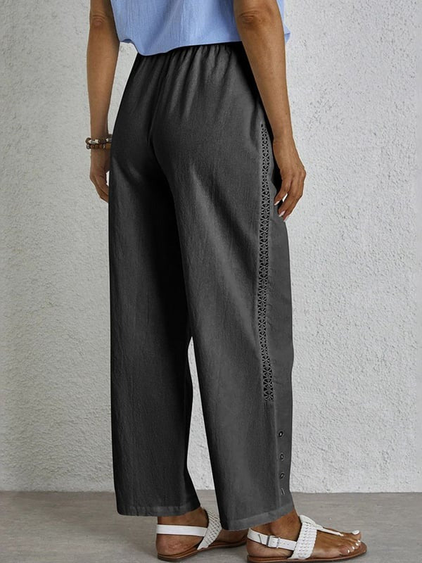 Shania - Pantaloni Relaxed con Chiusura a Bottoni