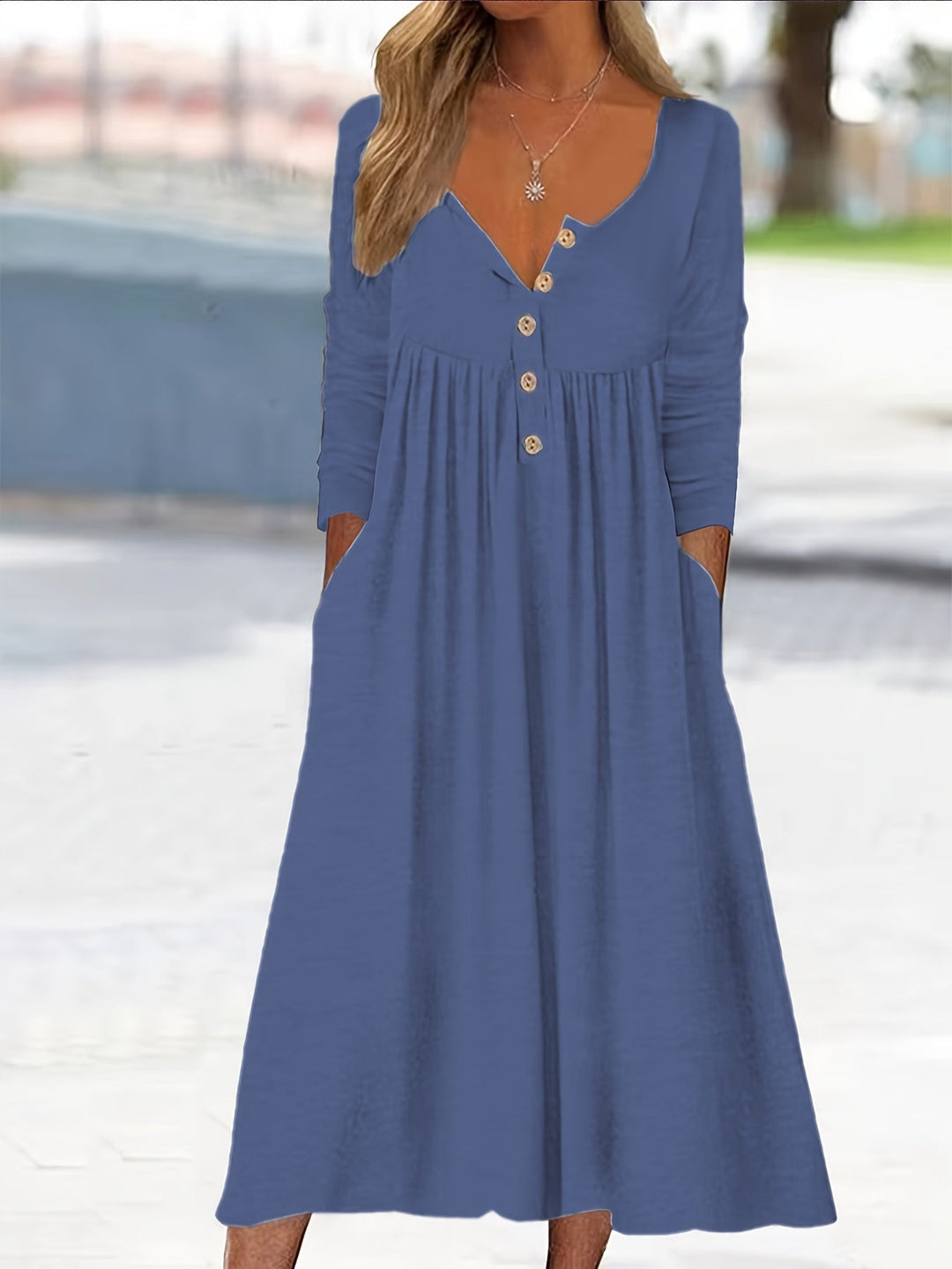 ZARA | Midi Dress with Front Buttons