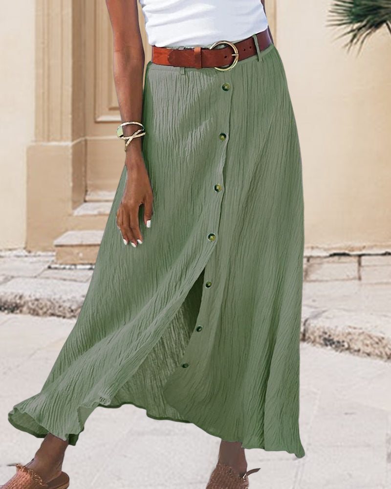 Syndy - Flowy Dress with Buttons