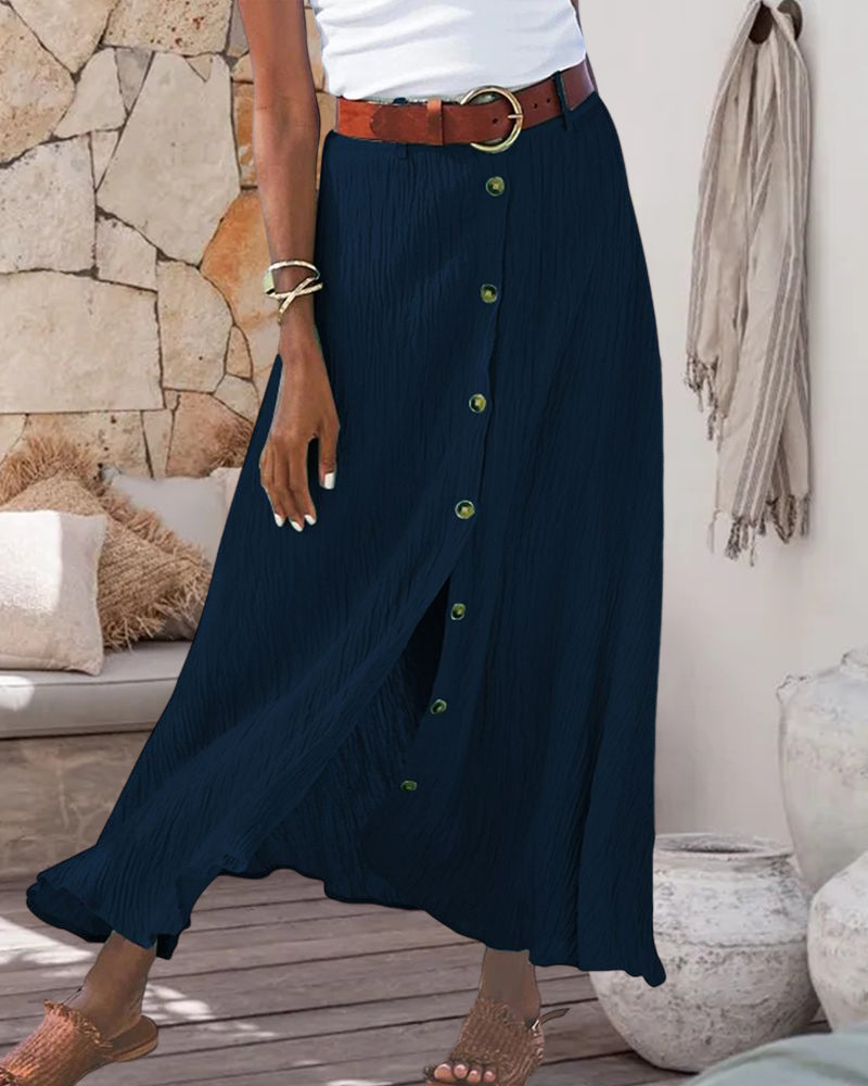 Syndy - Flowy Dress with Buttons