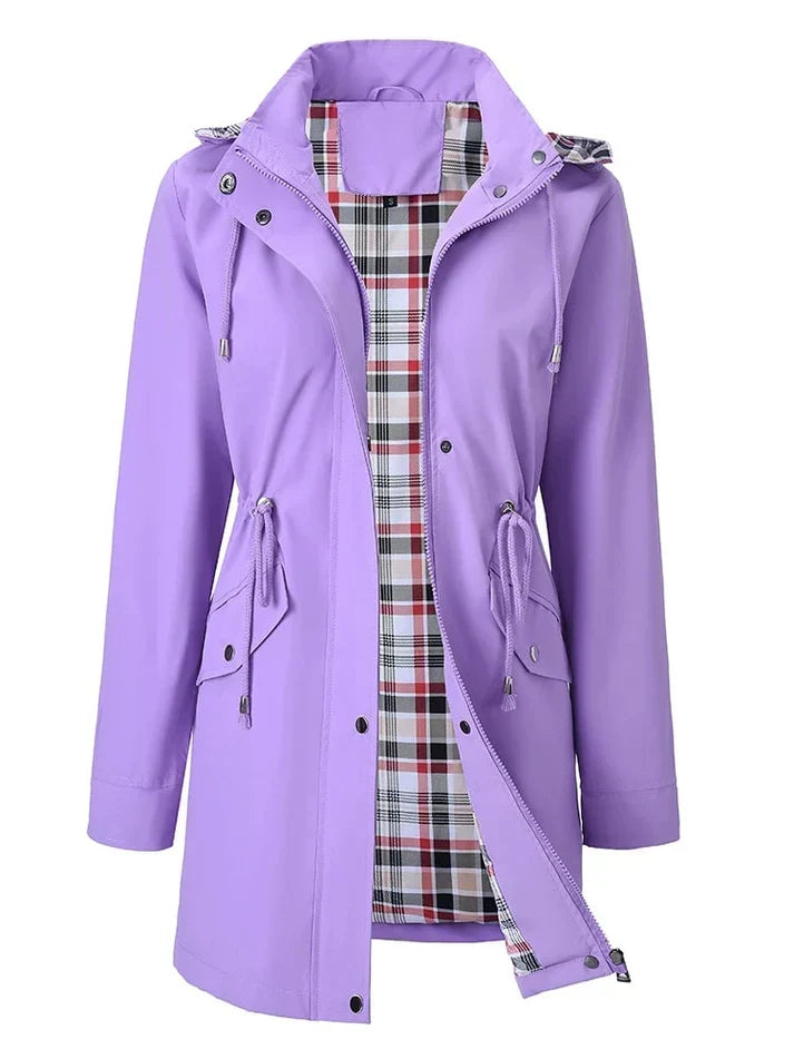 Anna | Parka Impermeabile con Cappuccio e Coulisse in Vita