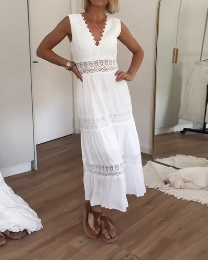 Circe - Vestito Camisole in Pizzo con Scollo a V