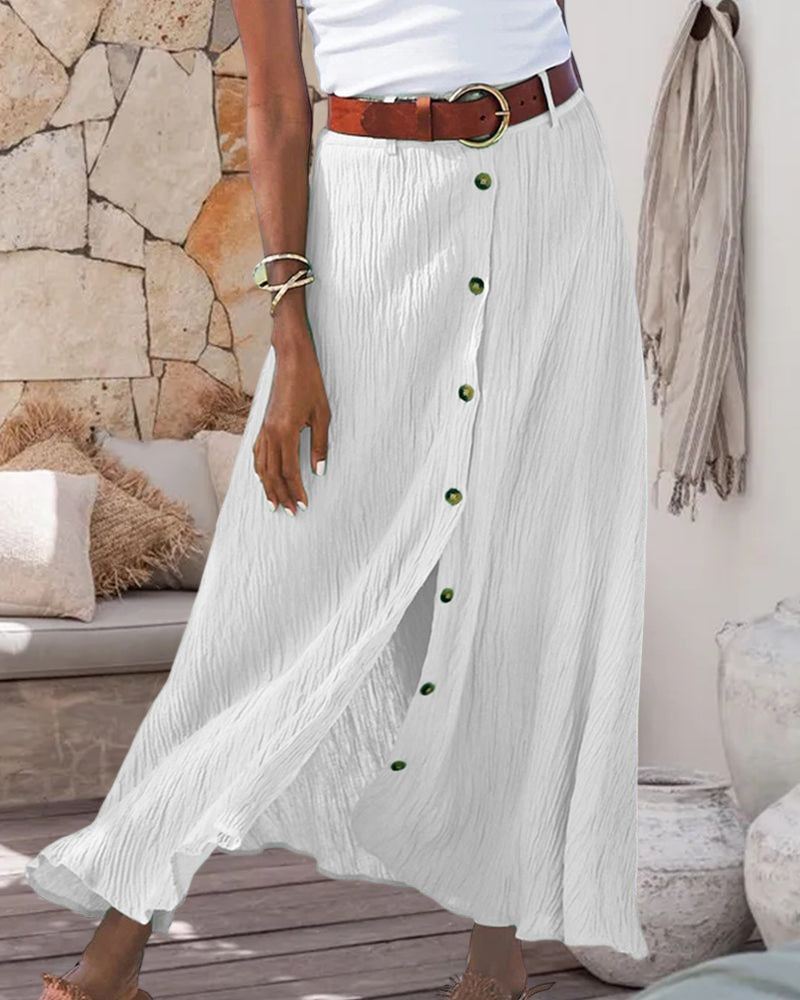 Syndy - Flowy Dress with Buttons