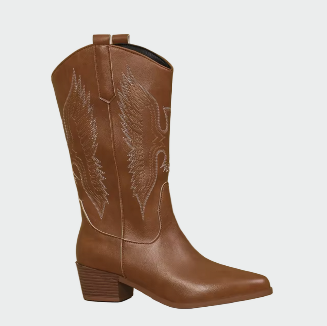Elena - Stivali in pelle stile cowboy western