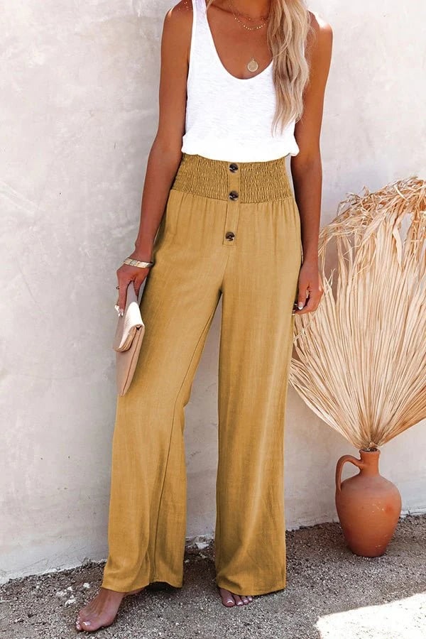 Riana - Pantaloni Relaxed a Vita Alta