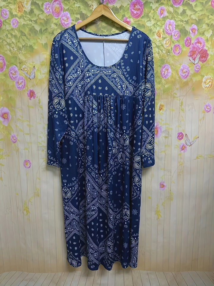 ELOWEN | Abito Midi Casual con Maniche Lunghe