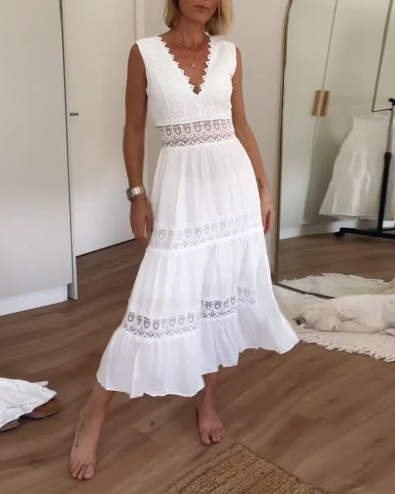 Circe - Vestito Camisole in Pizzo con Scollo a V
