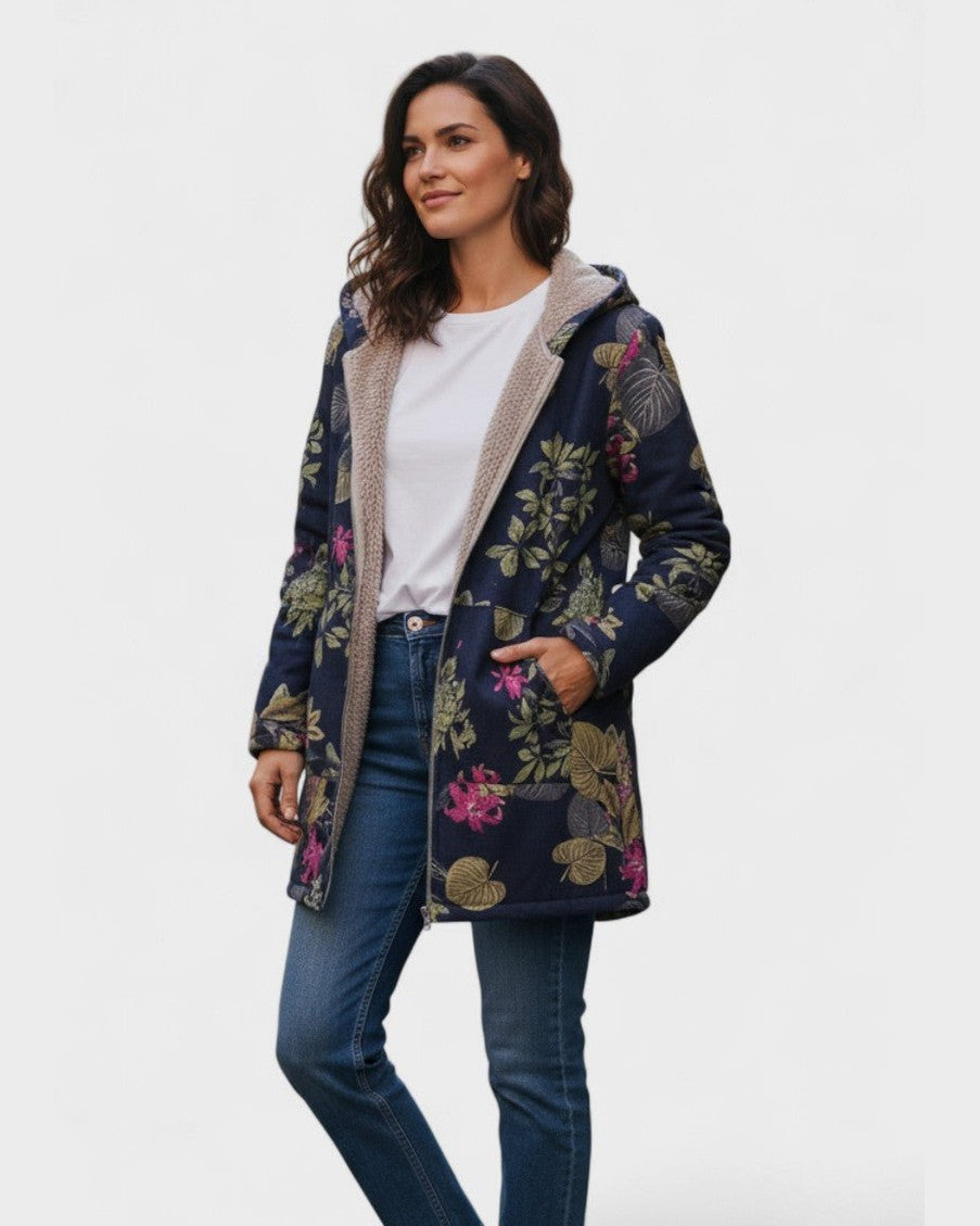 Aurora - Giacca in Fleece con Design Floreale