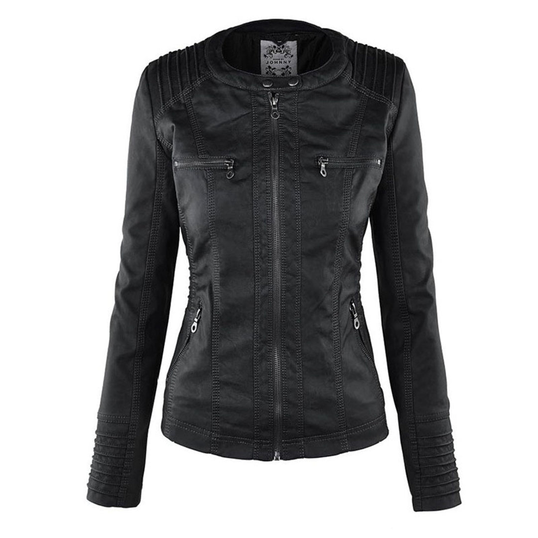 Giulia | Giacca Biker Effetto Pelle con Cappuccio