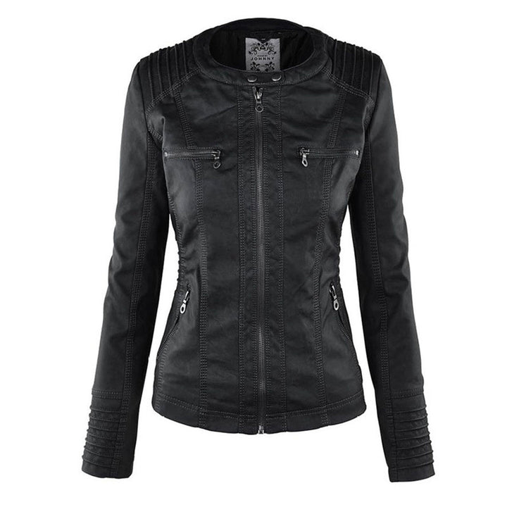 Giulia | Giacca Biker Effetto Pelle con Cappuccio