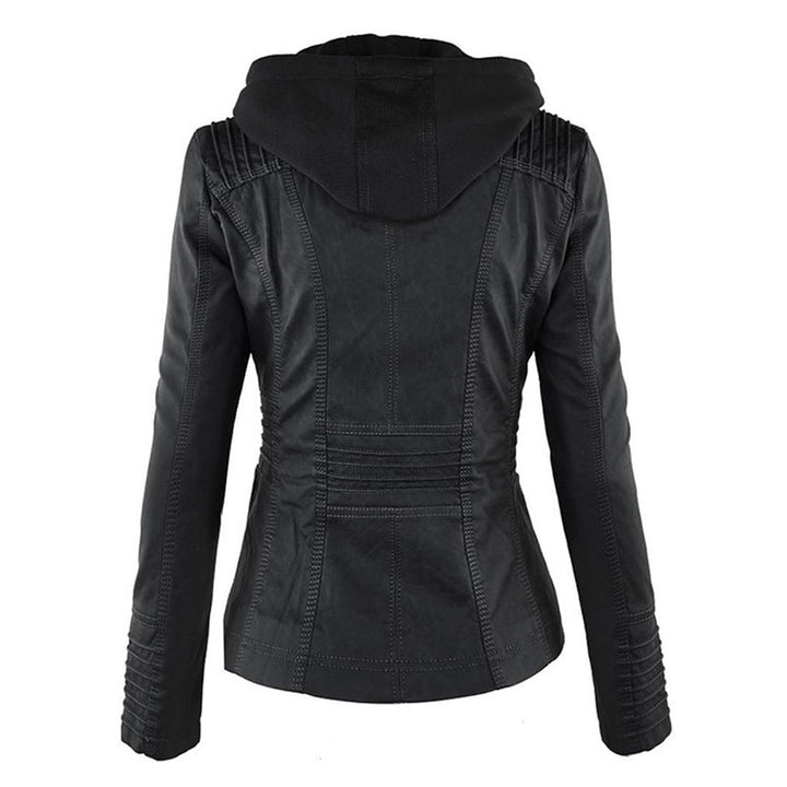 Giulia | Giacca Biker Effetto Pelle con Cappuccio