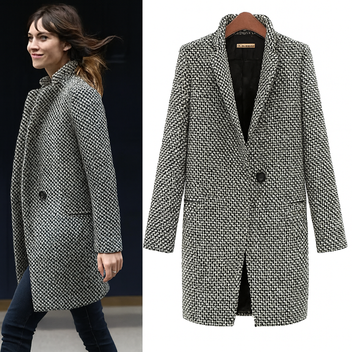 Camilla | Cappotto Pied-de-Poule Doppiopetto