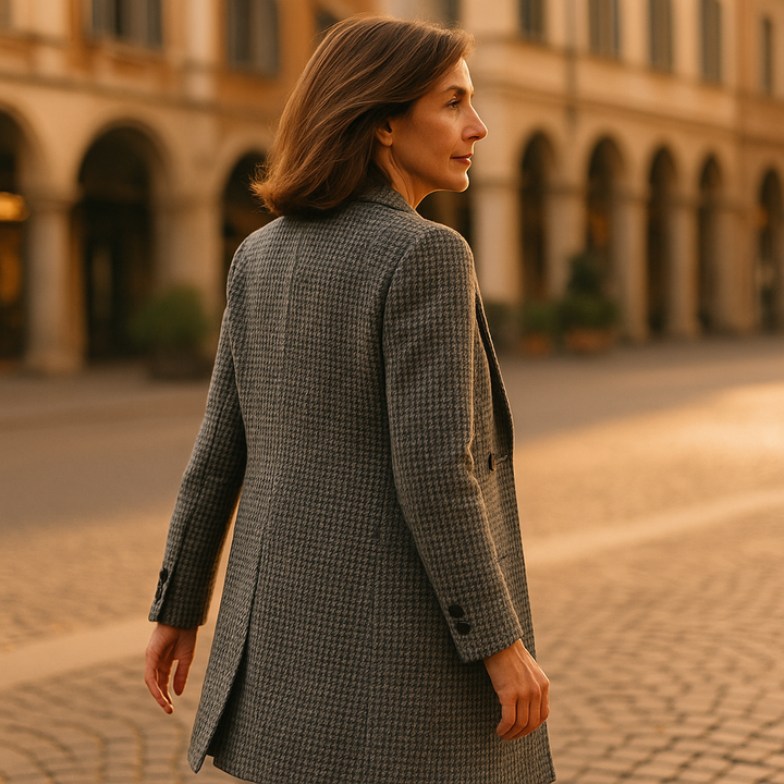 Federica | Cappotto Bouclé Monopetto con Revers