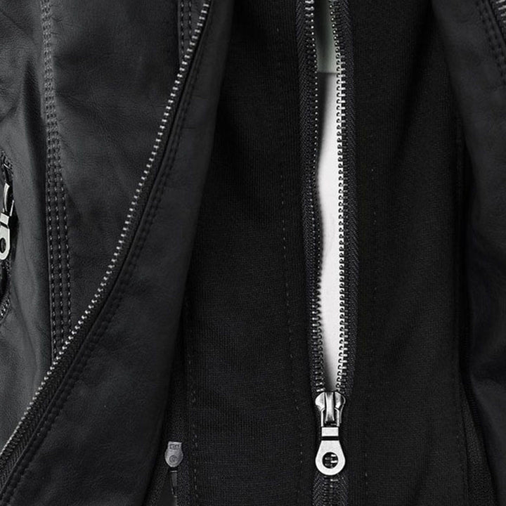 Giulia | Giacca Biker Effetto Pelle con Cappuccio