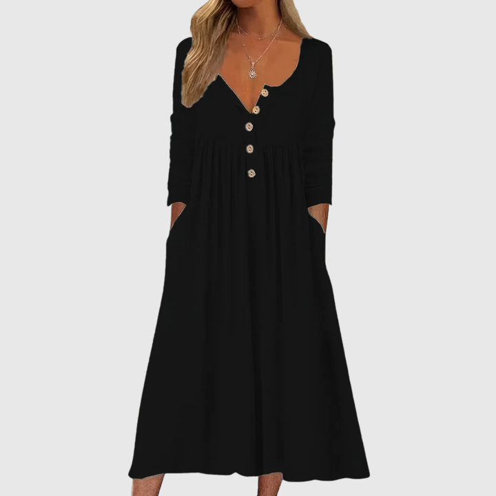 ZARA | Midi Dress with Front Buttons