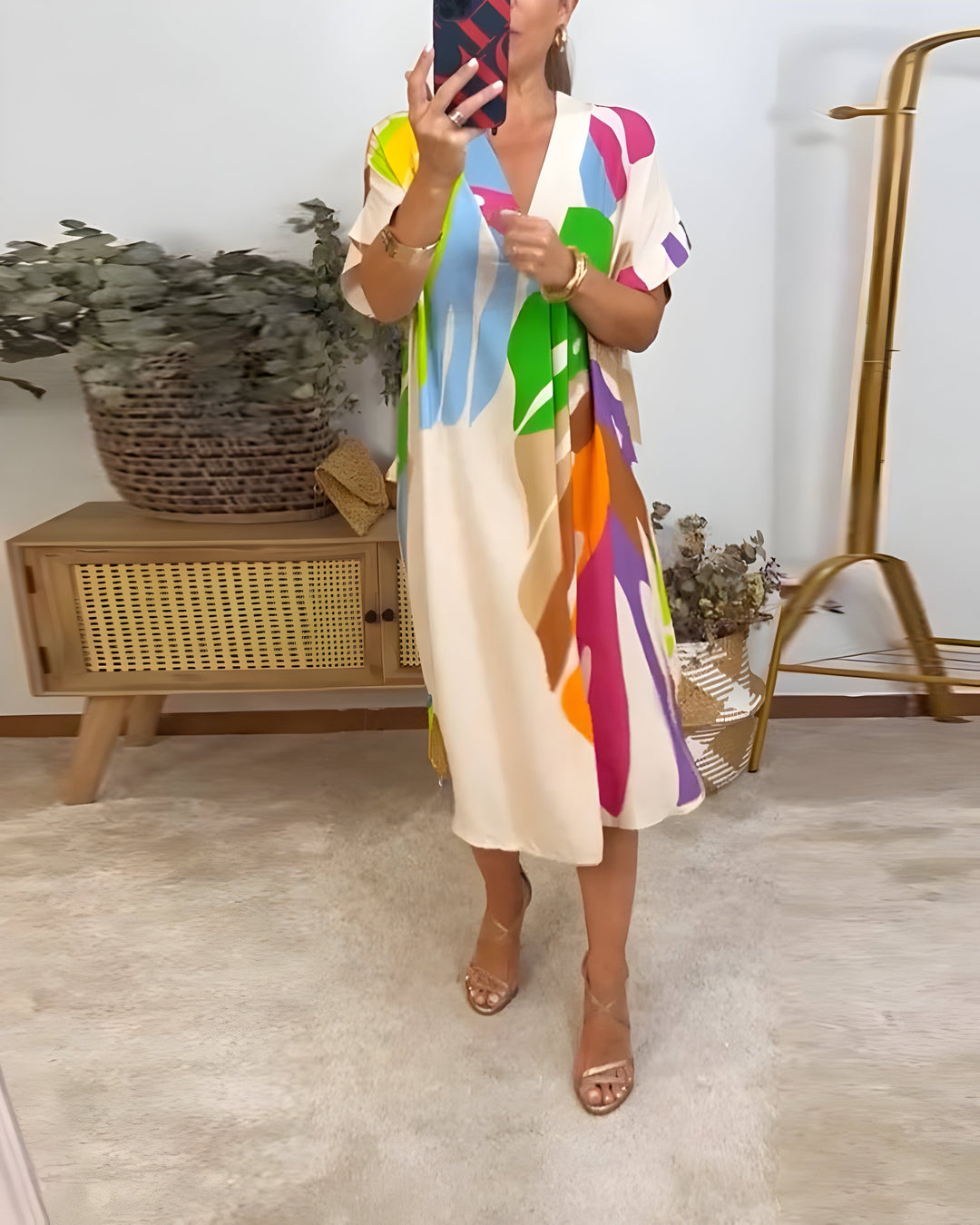 Rianna - Vestito con Stampa Astratta