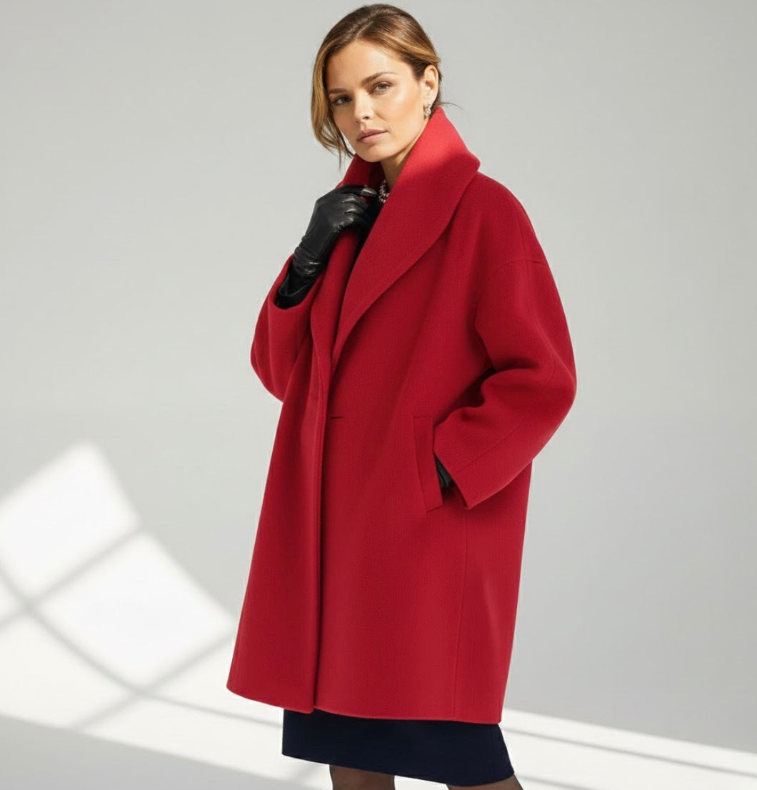 Aurora | Cappotto Cocoon con Collo Sciallato Ampio