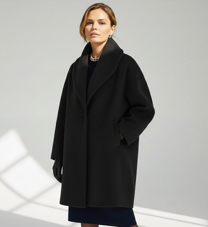 Aurora | Cappotto Cocoon con Collo Sciallato Ampio