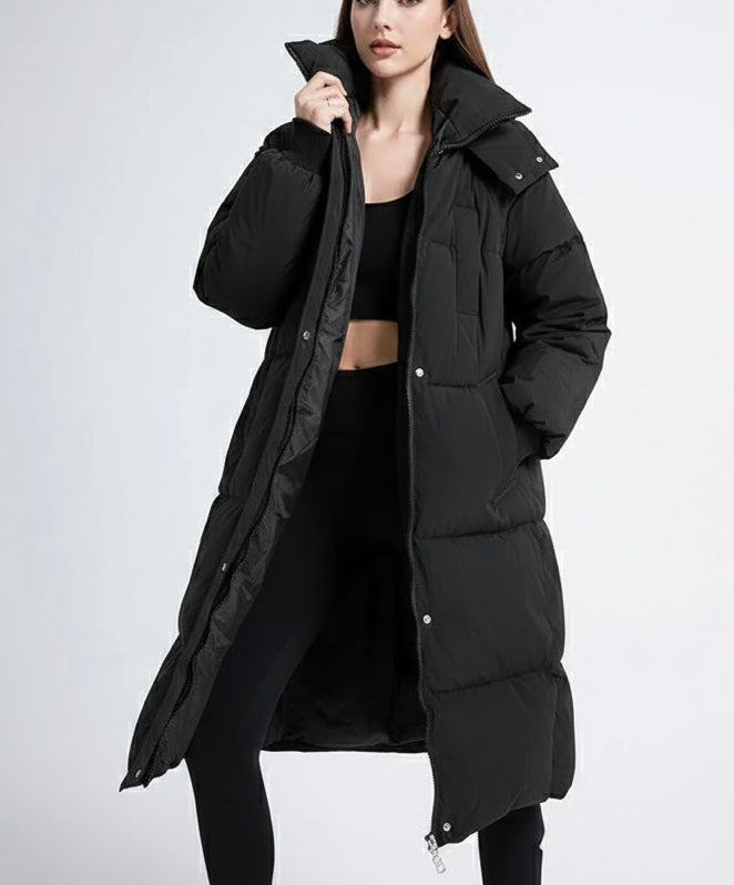 Gaia | Piumino Lungo Oversize con Collo Alto