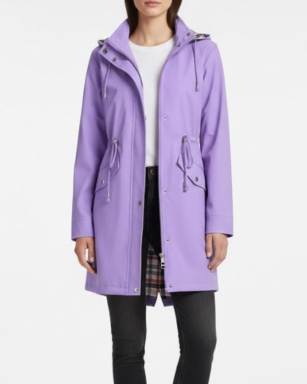Anna | Parka Impermeabile con Cappuccio e Coulisse in Vita