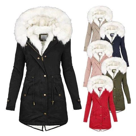 Beatrice | Parka Lungo con Cappuccio in Pelliccia Ecologica