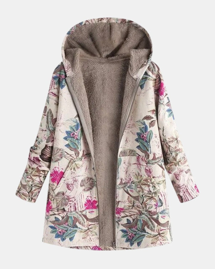 Ivy - Giacca in pile con stampa floreale