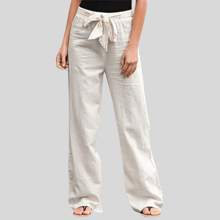 Joleen - Pantaloni Donna Relax con Corda e Vita Elasticizzata